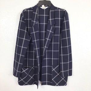 Navy Blue Plaid Blazer